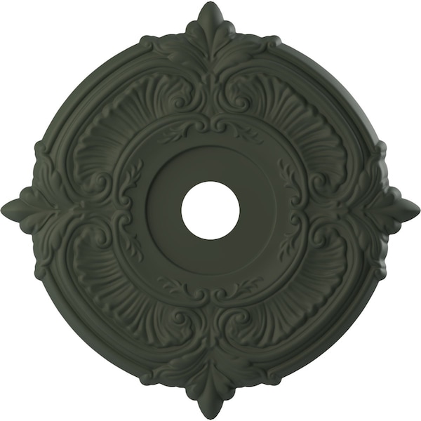 Ekena Millwork Attica PVC Medallion (Canopies up to 7 3/4"), 22"OD x 3 1/2"ID x 1"P, Satin Hunt Club Green CMP22ATGHC - main